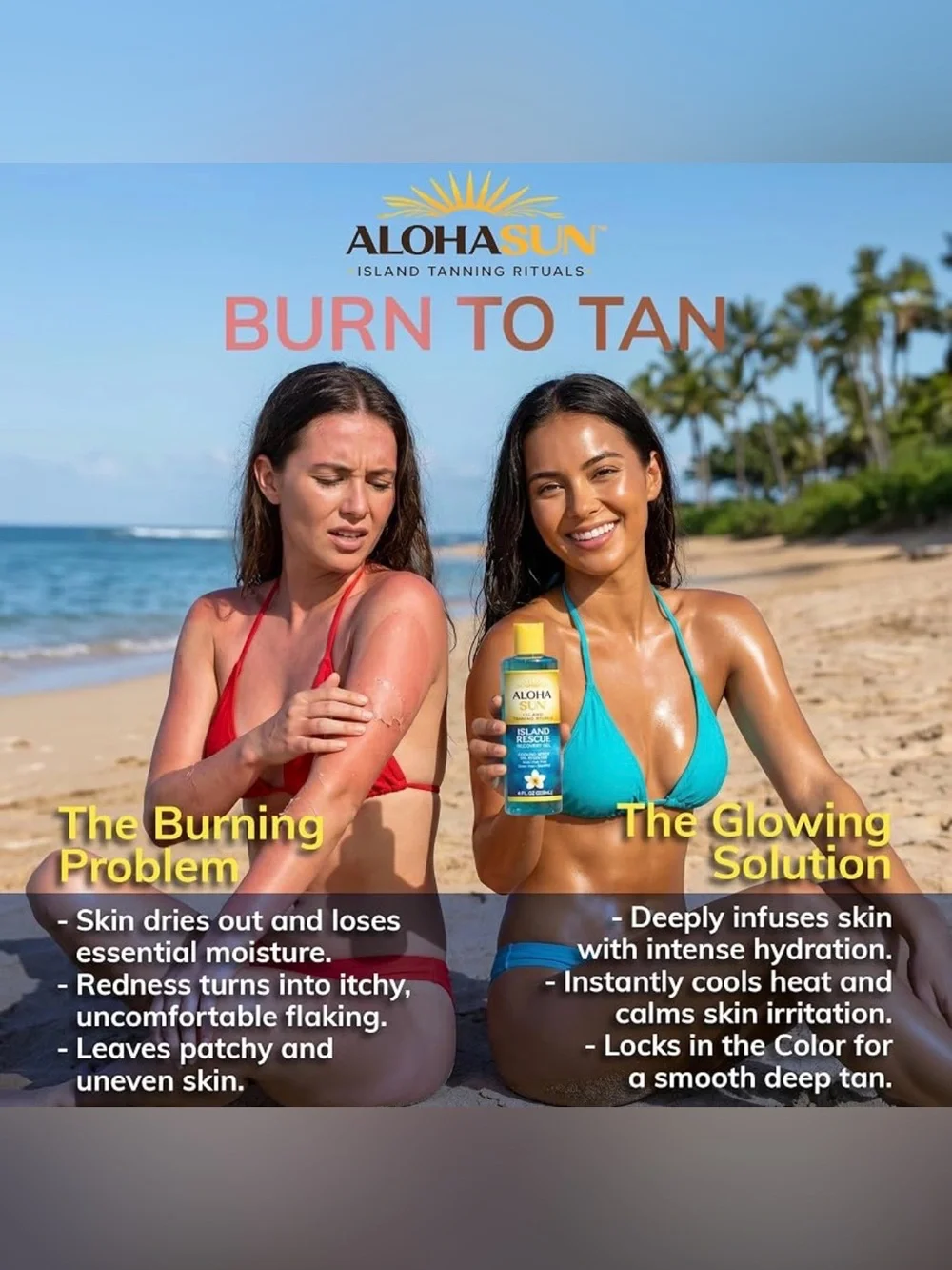 Aloha Sun Aloe Vera Gel - After Sun Care for Sunburn Relief 8 fl oz
